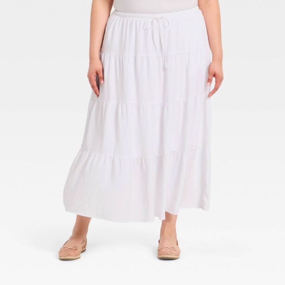 NWT A New Day - Women's Tiered Skirt - A New Day White XXL White